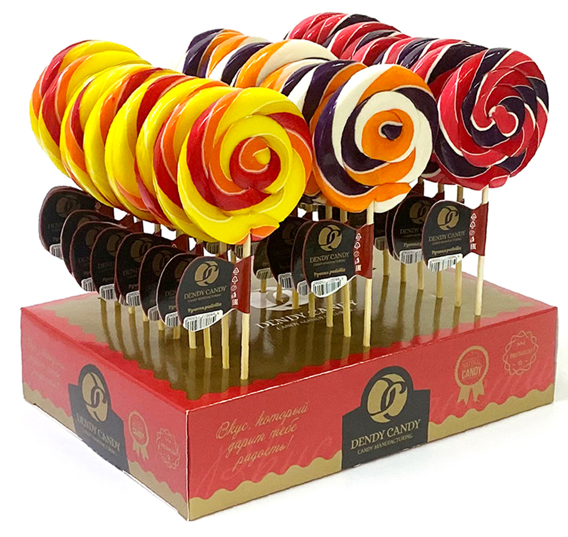 DENDY CANDY TWIST Lollipop candy on a stick CAROUSEL 30 g x 30 pcs