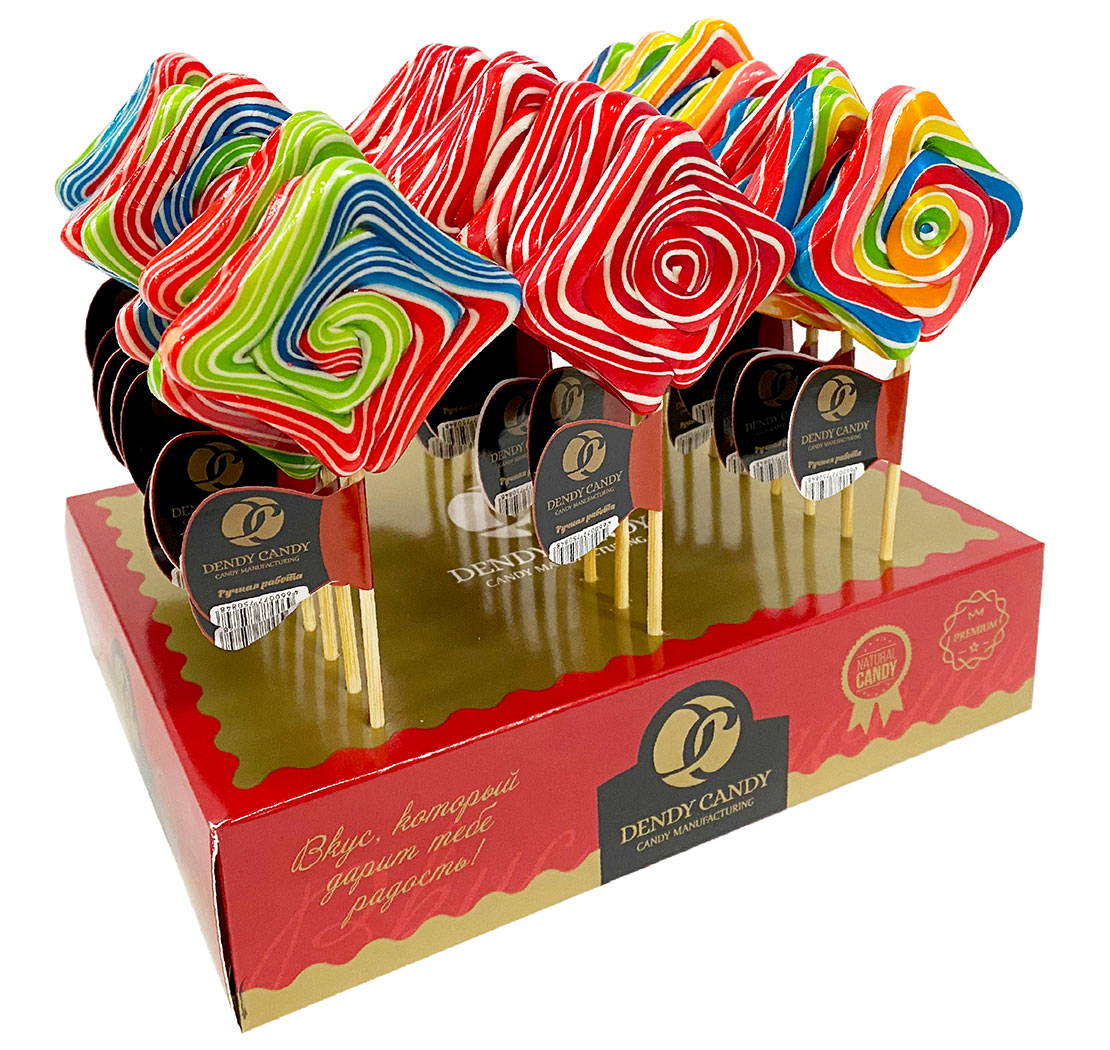 DENDY CANDY TWIST Lollipop candy on a stick DREAM 30 g х 30 pcs